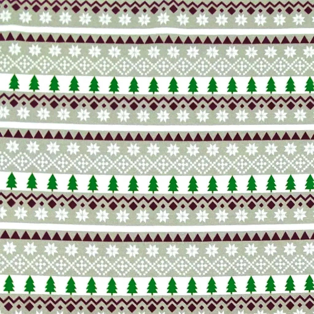 63cm Panel Fun Gnomes Christmas Aztec French Terry Fabric