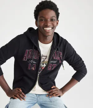 Aeropostale Mens' Aeropostale 1987 Heritage Full-Zip Hoodie -  - Size XS - Cotton - Teen Fashion & Clothing Black Aeropostale
