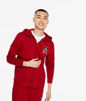 Aeropostale Mens' Aeropostale NYC Heritage Full-Zip Hoodie - Red - Size XL - Cotton - Teen Fashion & Clothing Cerise Red Aeropostale