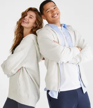 Aeropostale Mens' Essentials Logo Full-Zip Hoodie - Light Grey - Size XXL - Cotton - Teen Fashion & Clothing Lightest Heather Grey Aeropostale