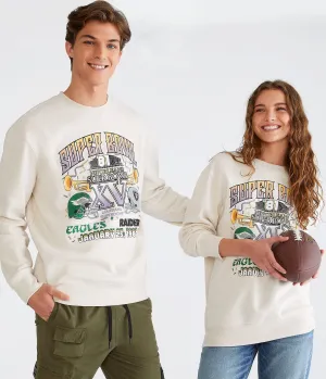 Aeropostale Mens' Super Bowl XV Eagles & Raiders Crew Sweatshirt - Tan - Size XXL - Cotton - Teen Fashion & Clothing Oatmeal Heather Aeropostale