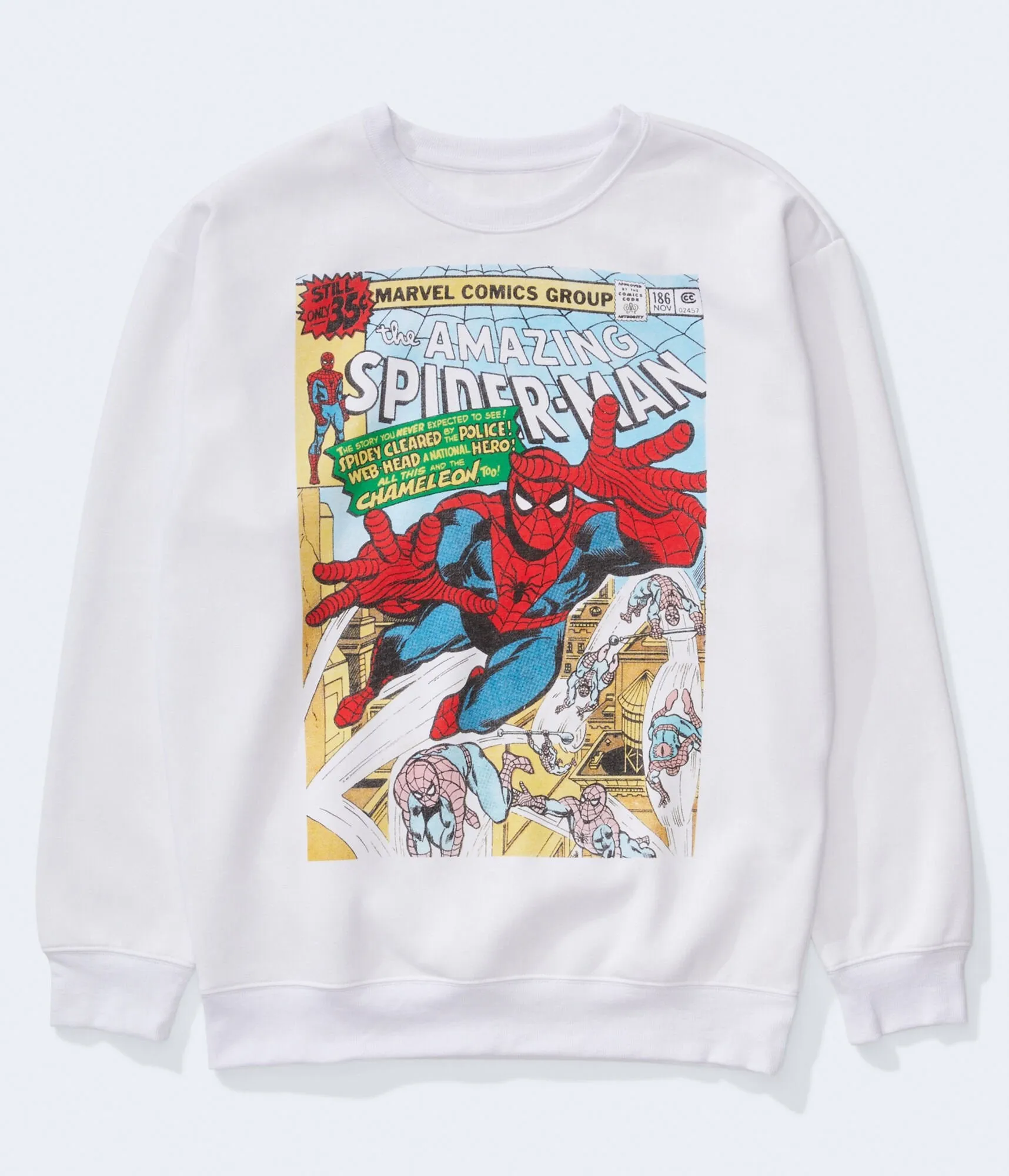 Aeropostale Mens' The Amazing Spider-Man Crew Sweatshirt -  - Size XXL - Cotton - Teen Fashion & Clothing White Aeropostale