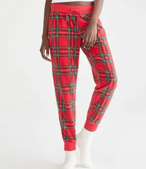 Aeropostale Womens' Plaid Polyfleece Sleep Joggers - Red - Size XL - Polyester - Teen Fashion & Clothing Cherry Wine Aeropostale