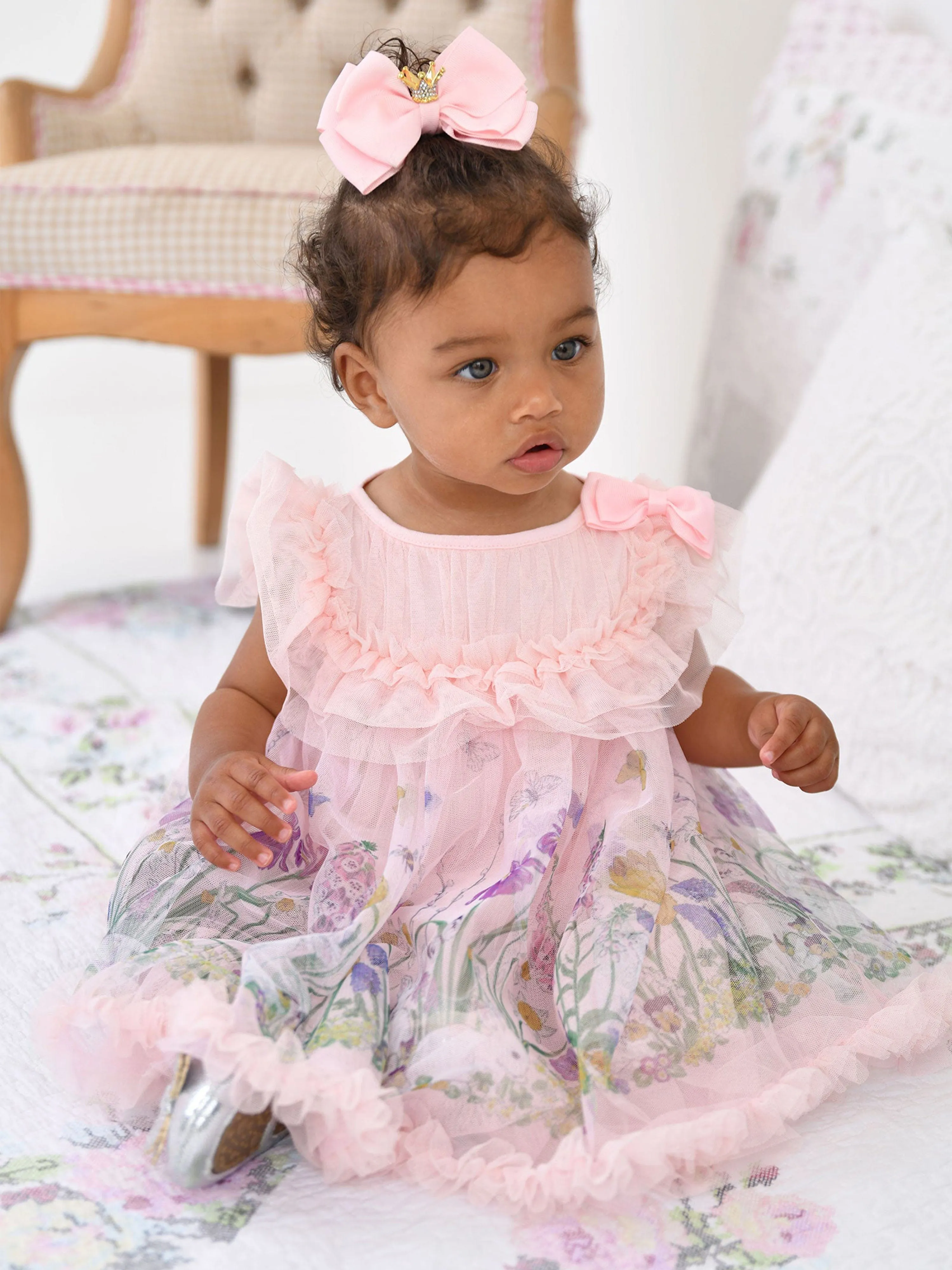 Baby Girls Dominique Bunny Dress in Pink