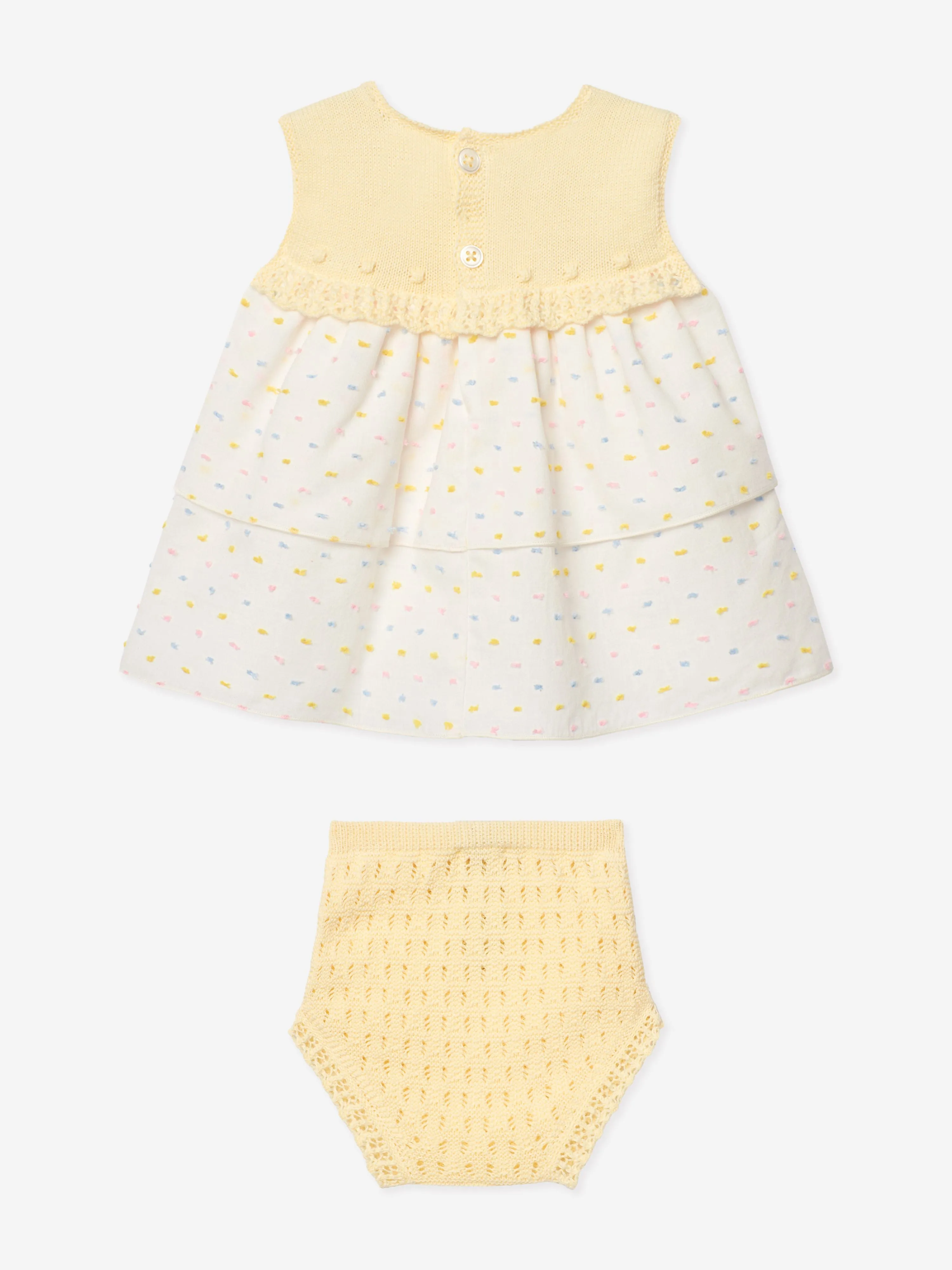 Baby Girls Dress and Bloomers Set in Yellow