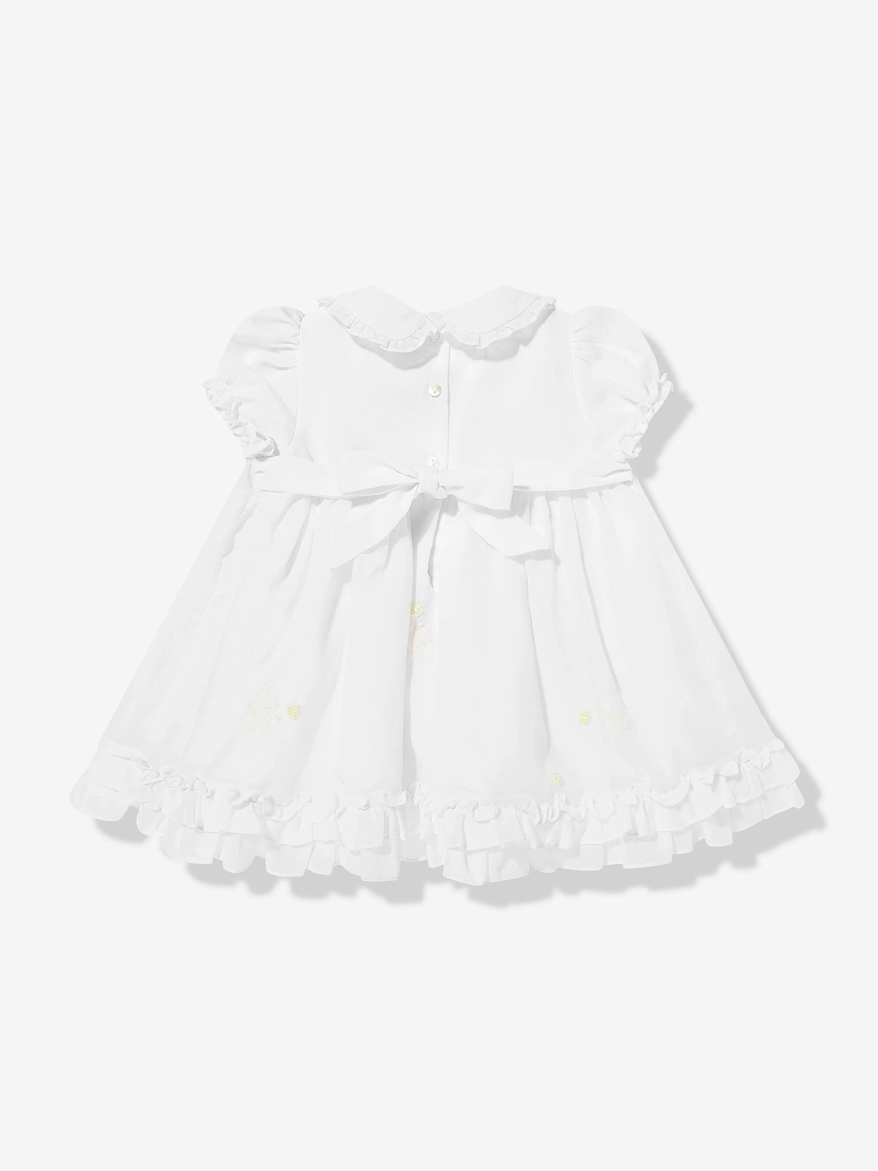 Baby Girls Smocked Dress in White