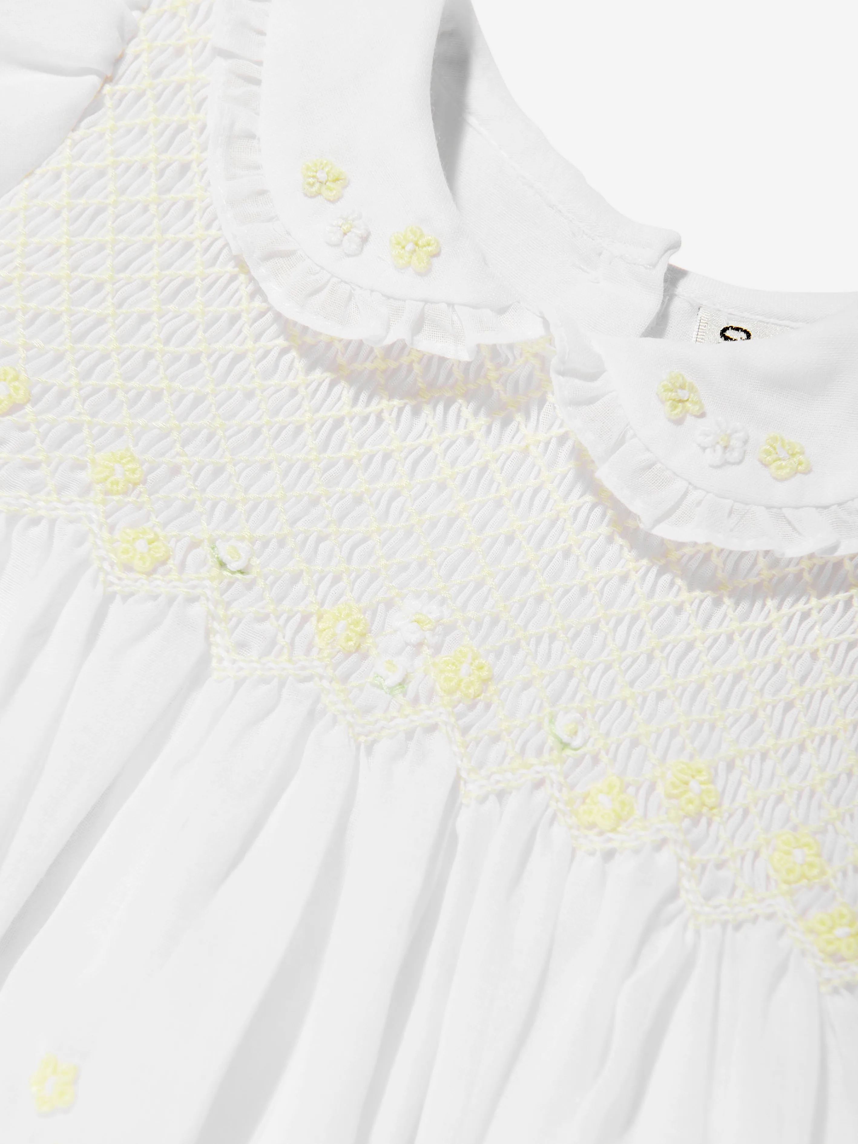 Baby Girls Smocked Dress in White