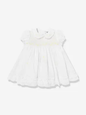 Baby Girls Smocked Dress in White