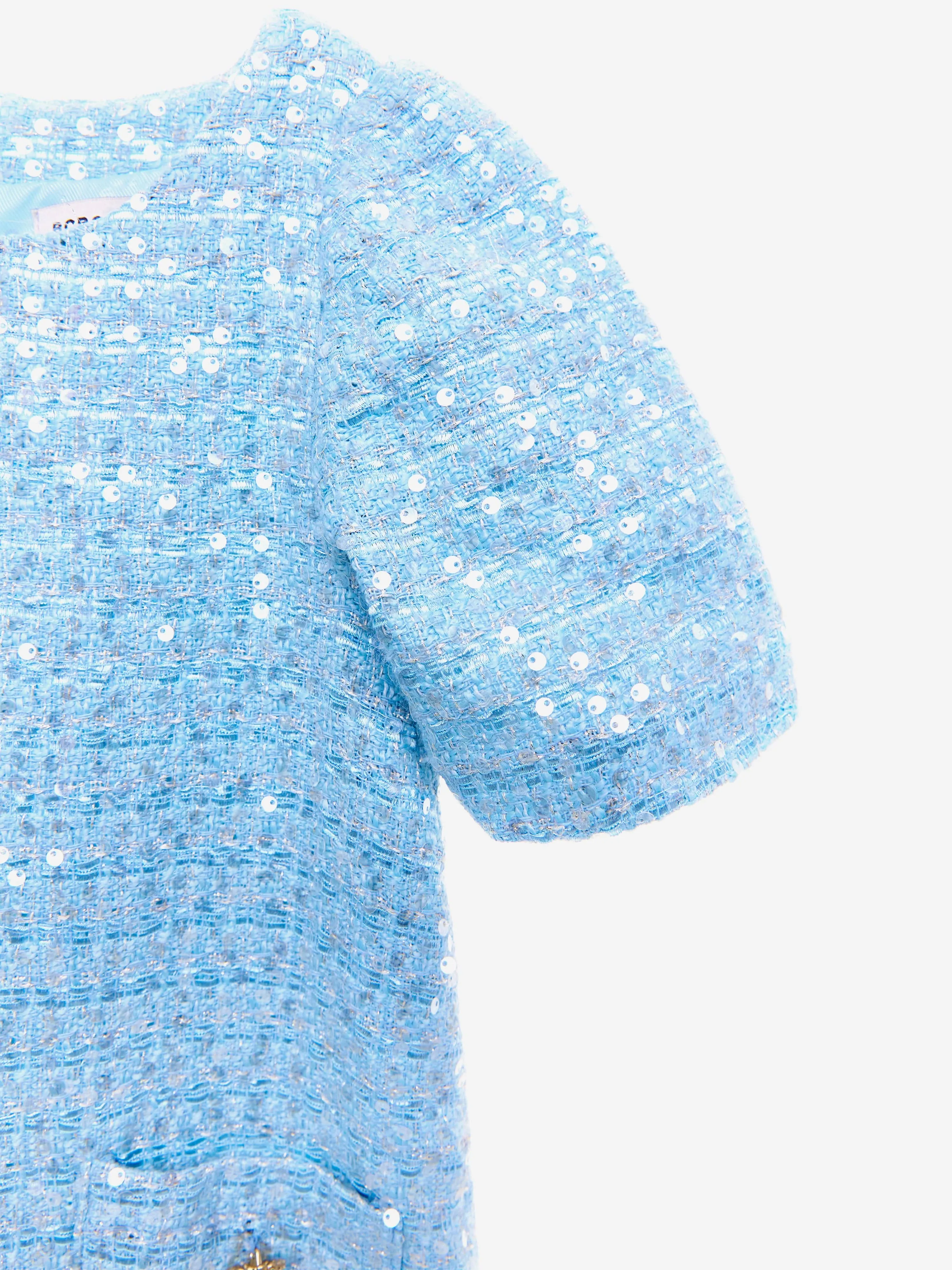 BCBG Girls Tweed Dress in Blue