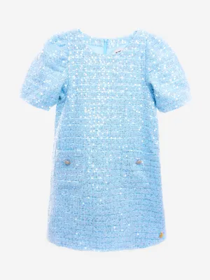 BCBG Girls Tweed Dress in Blue