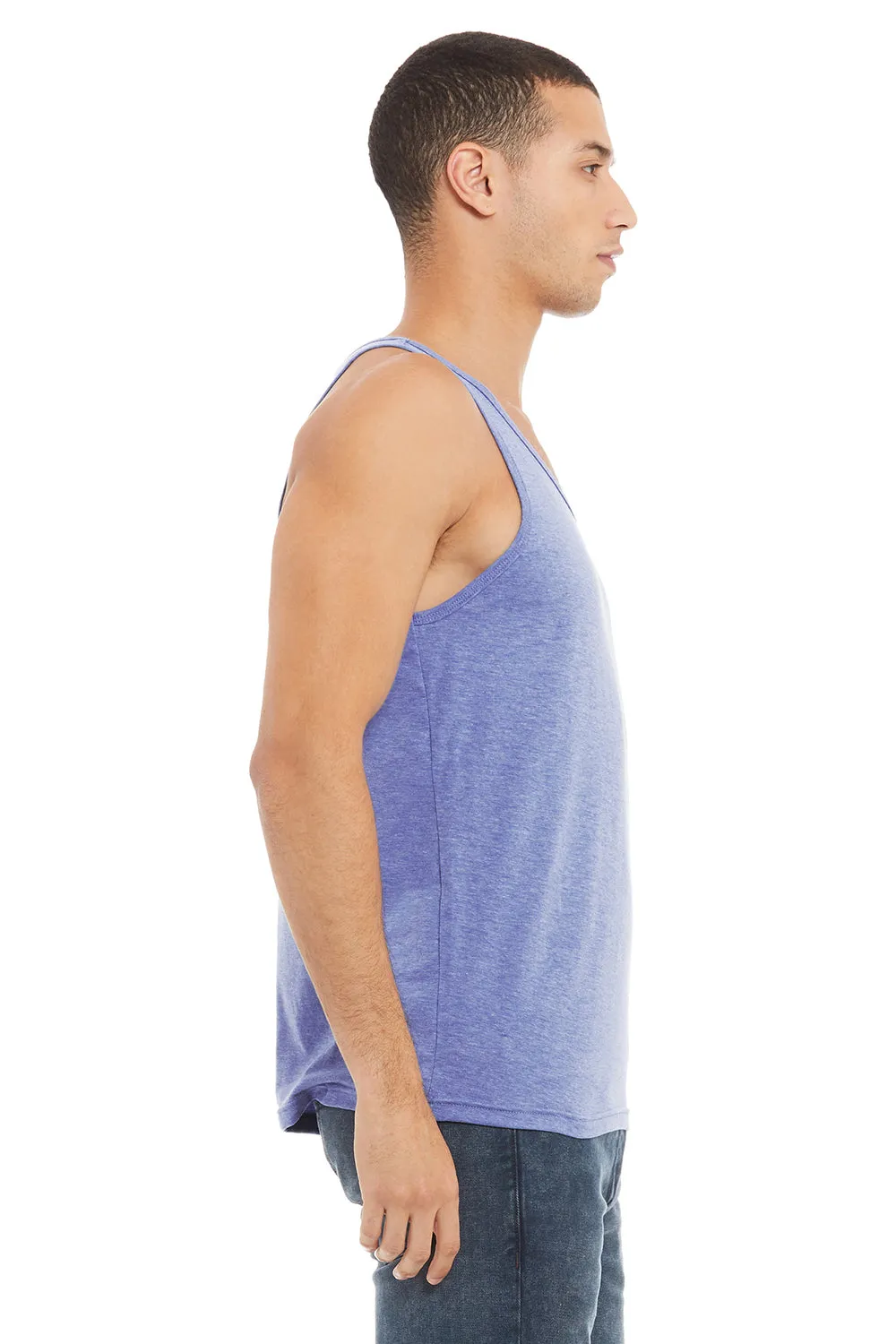 Bella   Canvas Mens Jersey Tank Top - Blue Triblend