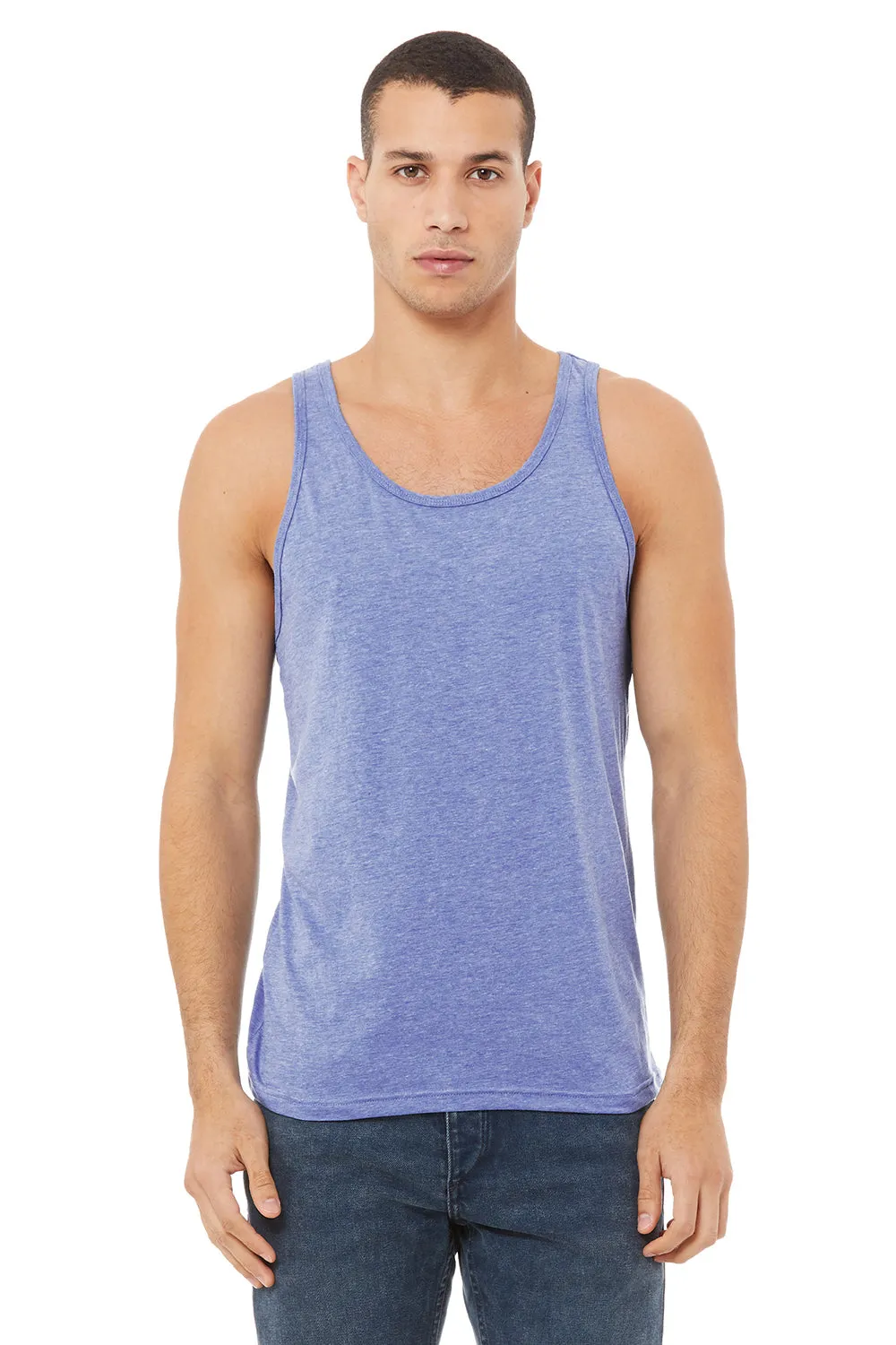 Bella   Canvas Mens Jersey Tank Top - Blue Triblend