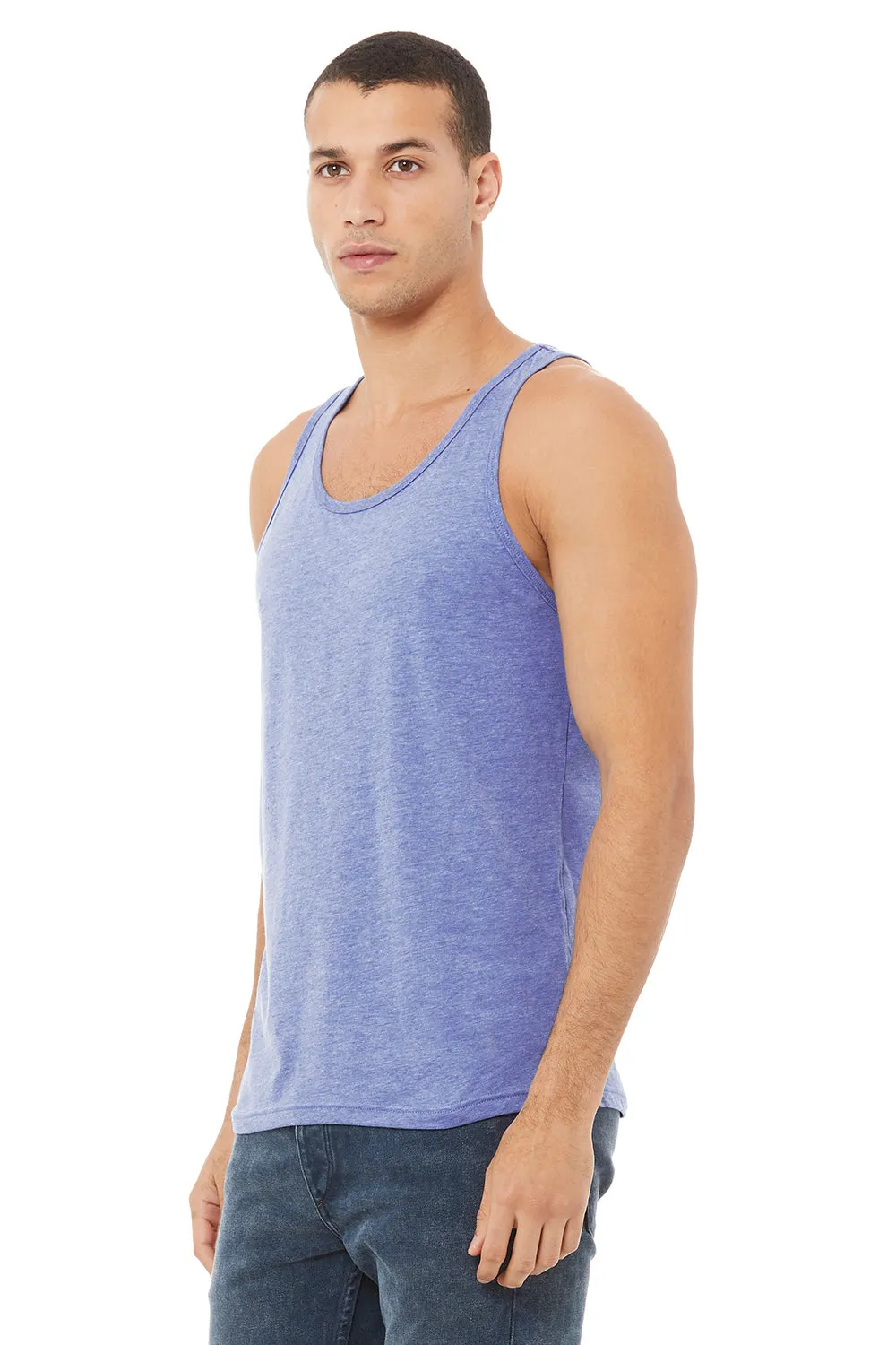Bella   Canvas Mens Jersey Tank Top - Blue Triblend