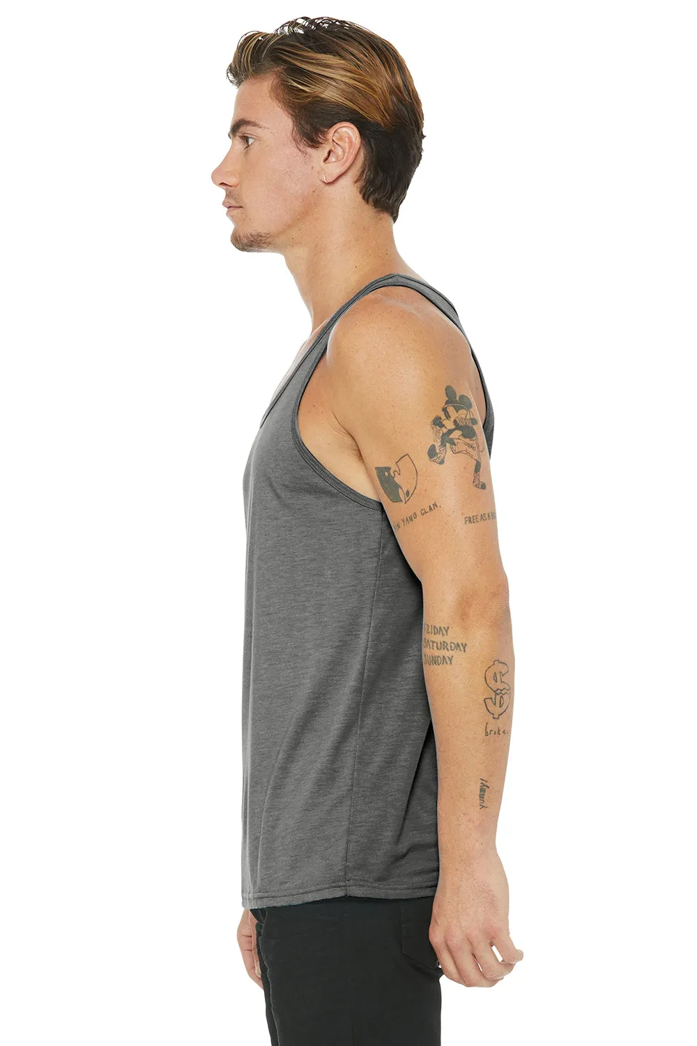 Bella   Canvas Mens Jersey Tank Top - Grey Triblend