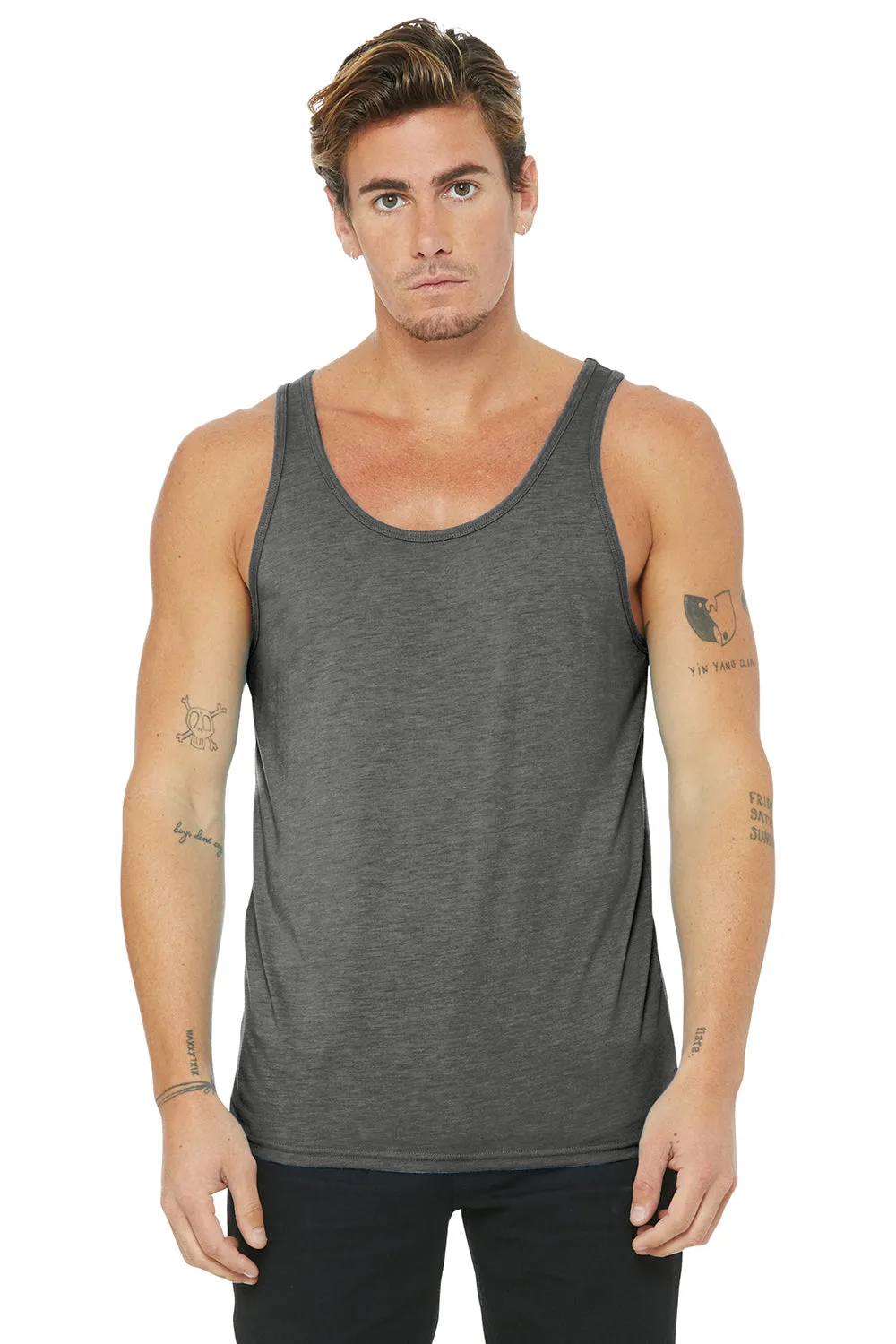 Bella   Canvas Mens Jersey Tank Top - Grey Triblend