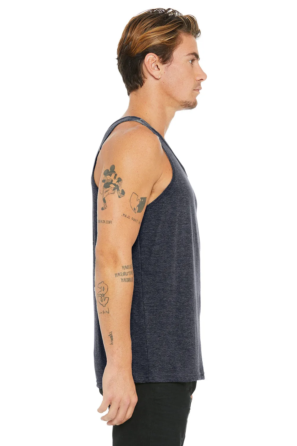 Bella   Canvas Mens Jersey Tank Top - Heather Navy Blue