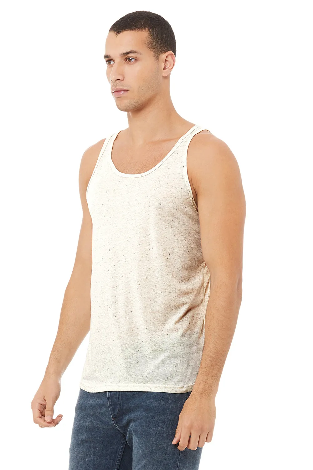 Bella   Canvas Mens Jersey Tank Top - Oatmeal Triblend