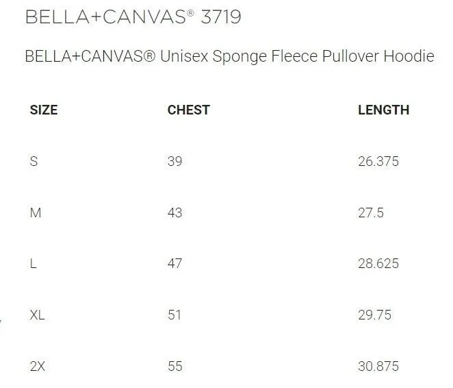 BELLA CANVAS Unisex Sponge Fleece Pullover Hoodie D2