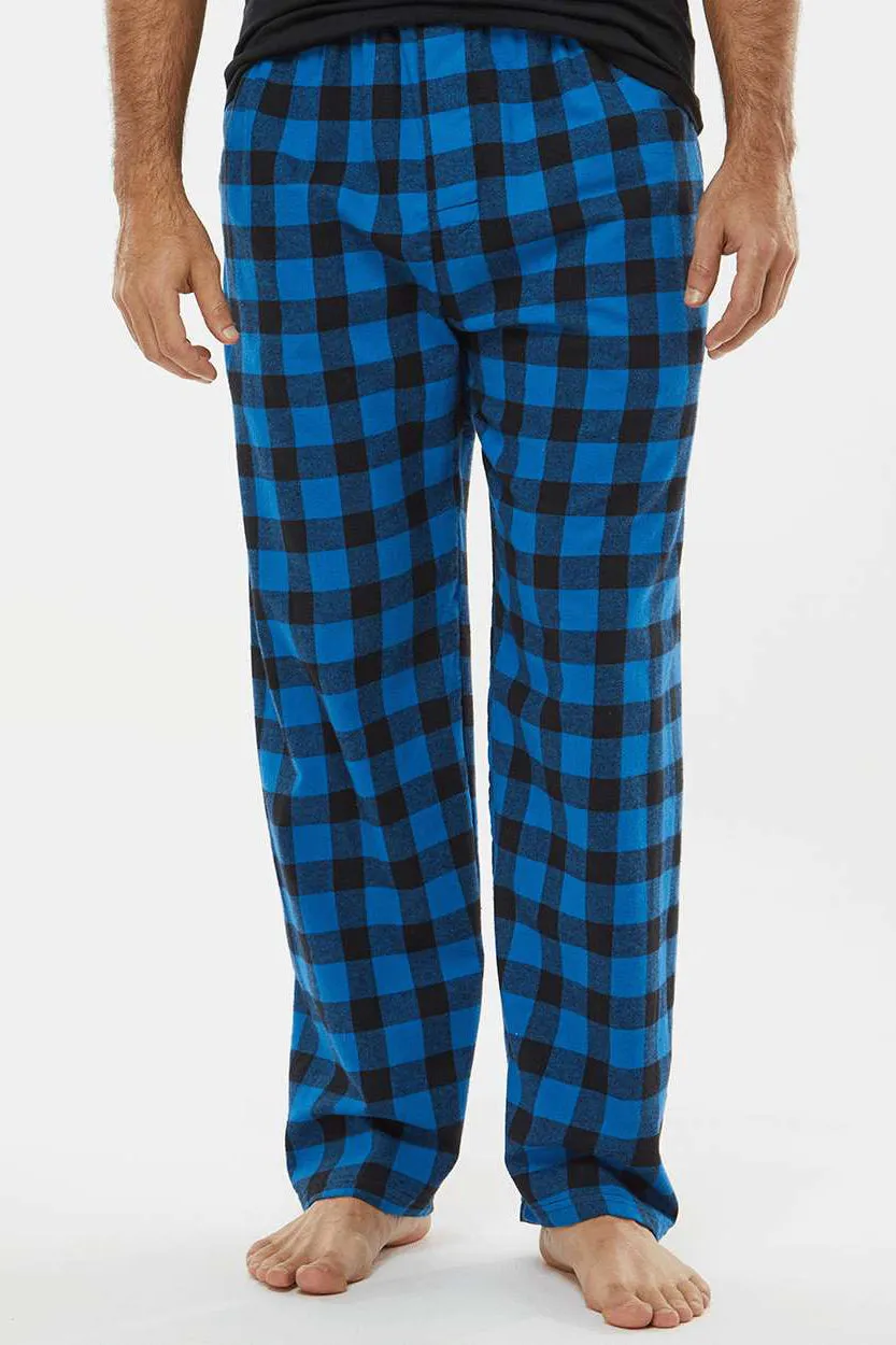 Boxercraft Mens Harley Flannel Pants w/ Pockets - Royal Blue/Black Buffalo