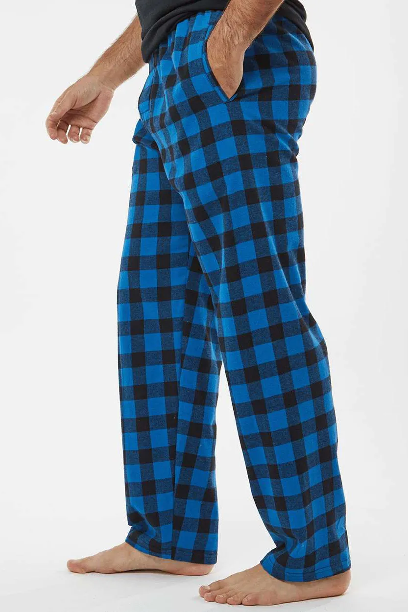Boxercraft Mens Harley Flannel Pants w/ Pockets - Royal Blue/Black Buffalo