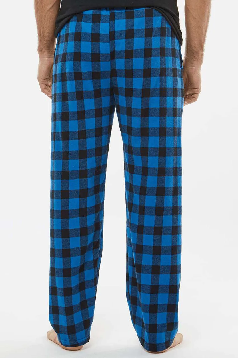 Boxercraft Mens Harley Flannel Pants w/ Pockets - Royal Blue/Black Buffalo