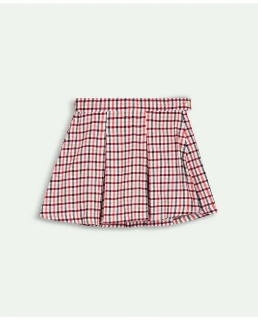 Brooks Brothers Girls Cotton Flannel Pleated Skirt Red Brooks Brothers