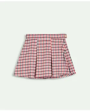 Brooks Brothers Girls Cotton Flannel Pleated Skirt Red Brooks Brothers