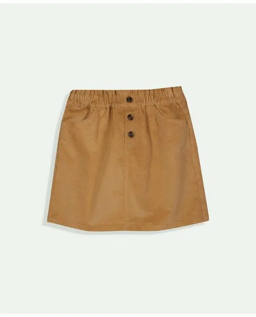 Brooks Brothers Girls Stretch Cotton Paper Bag Waist Skirt Tan Brooks Brothers