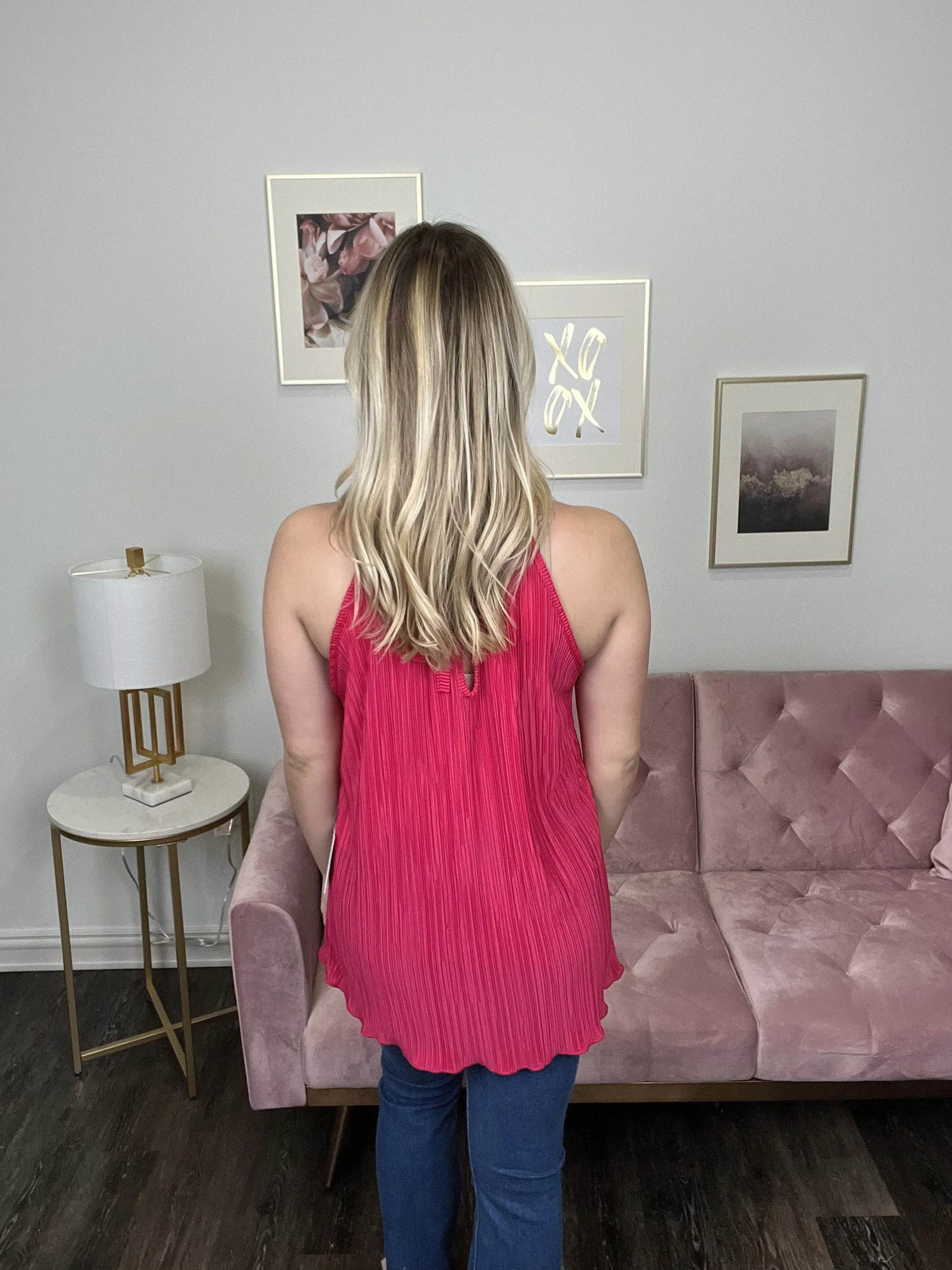 Cleats To Pleats Women's Ruffled Hem Tank Top