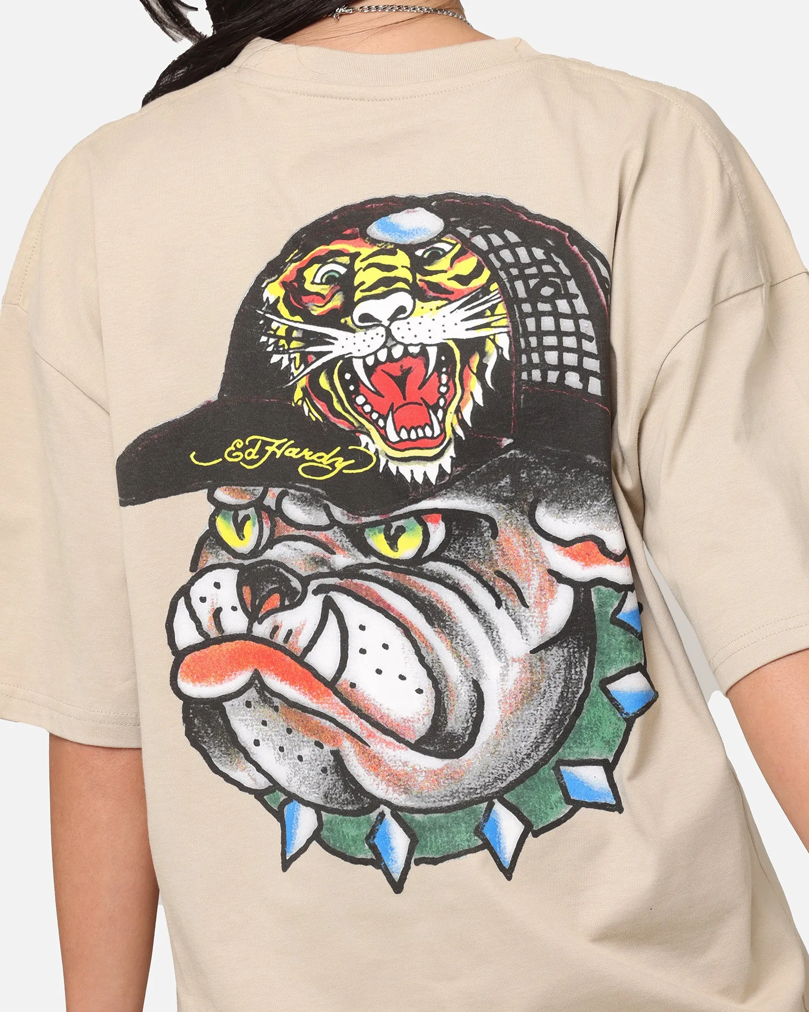 Ed Hardy	Clothing Ed Hardy Bulldog T-Shirt Stone