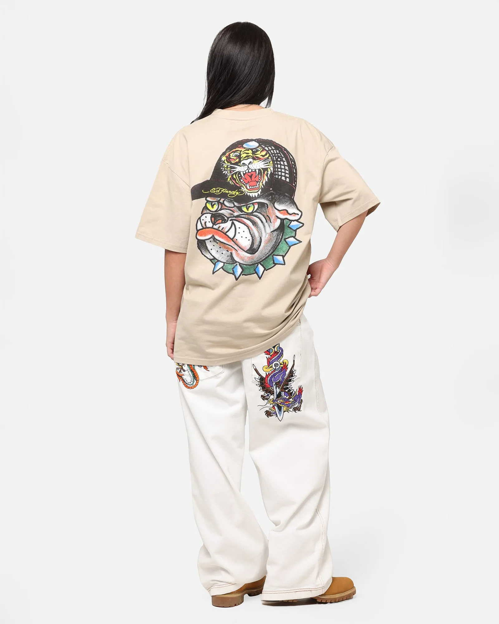 Ed Hardy	Clothing Ed Hardy Bulldog T-Shirt Stone