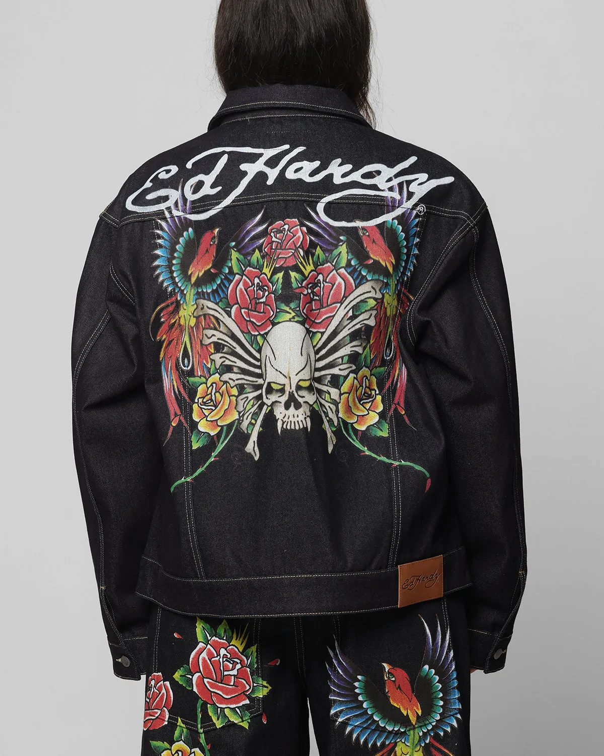 Ed Hardy	Clothing Ed Hardy Denim Jacket Raw Indigo