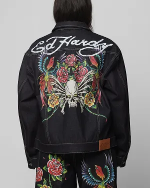 Ed Hardy	Clothing Ed Hardy Denim Jacket Raw Indigo