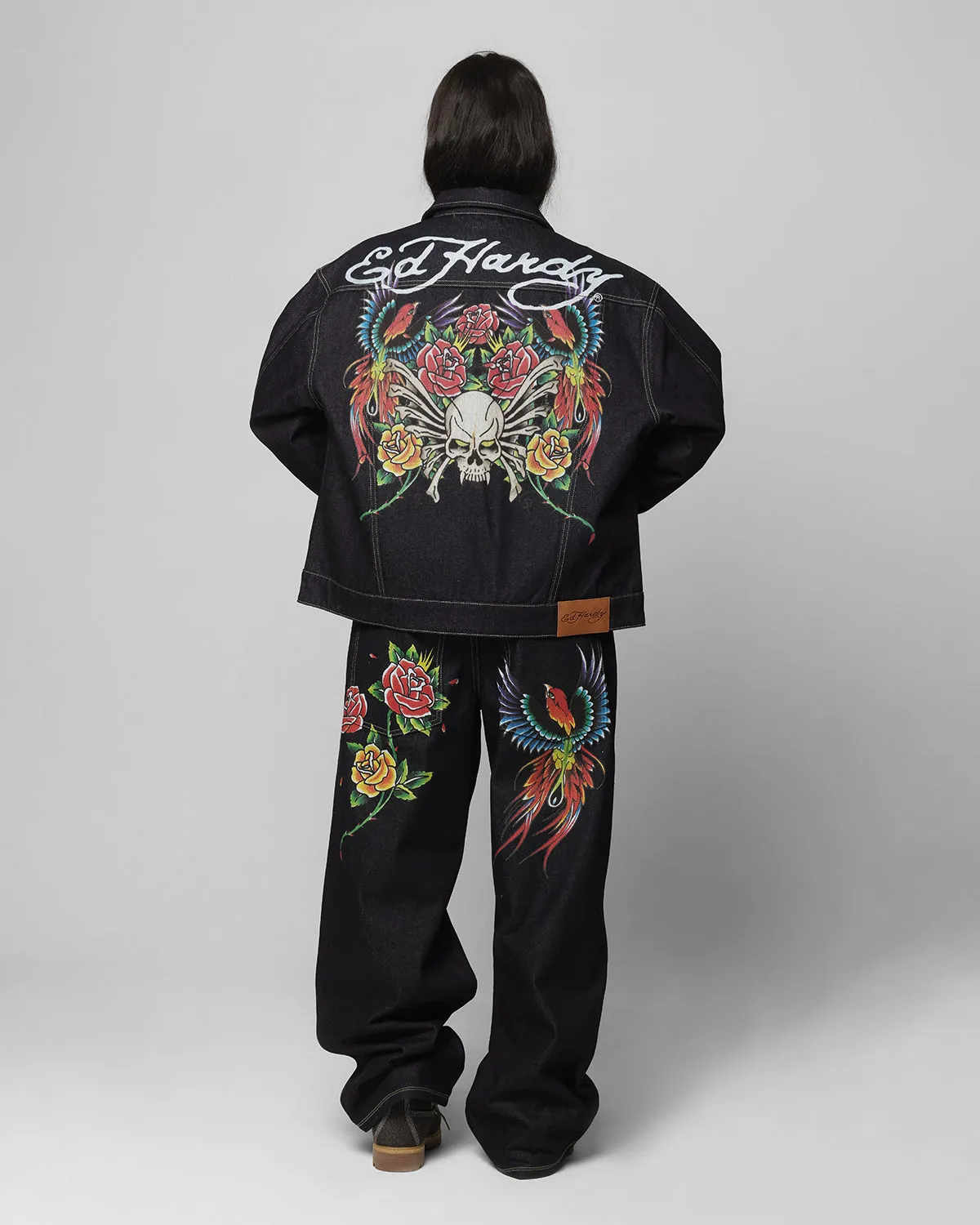 Ed Hardy	Clothing Ed Hardy Denim Jacket Raw Indigo