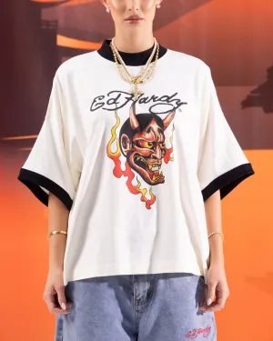 Ed Hardy	Clothing Ed Hardy Devil Ringer T-Shirt Off White
