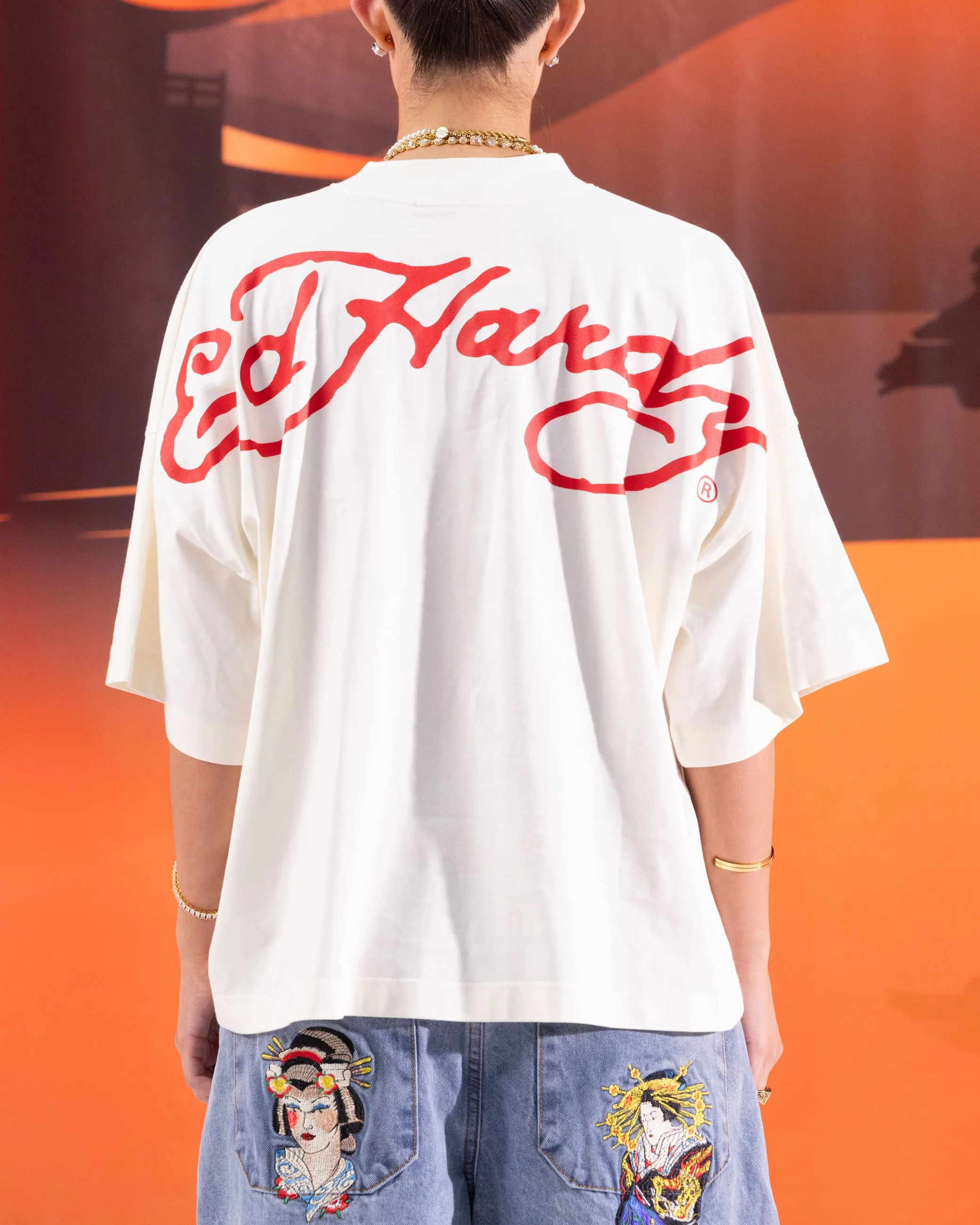 Ed Hardy	Clothing Ed Hardy Devil T-Shirt Off White