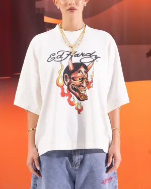 Ed Hardy	Clothing Ed Hardy Devil T-Shirt Off White