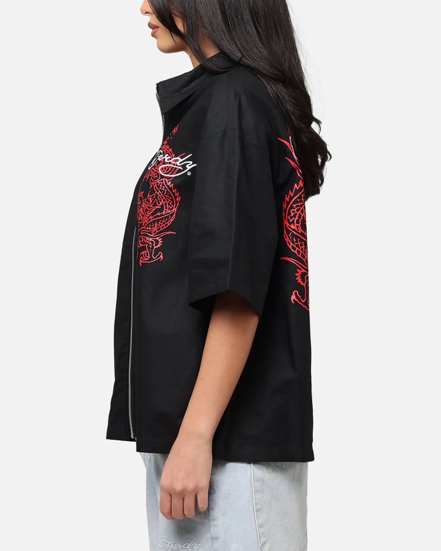 Ed Hardy	Clothing Ed Hardy Dragon Zip Shirt Black