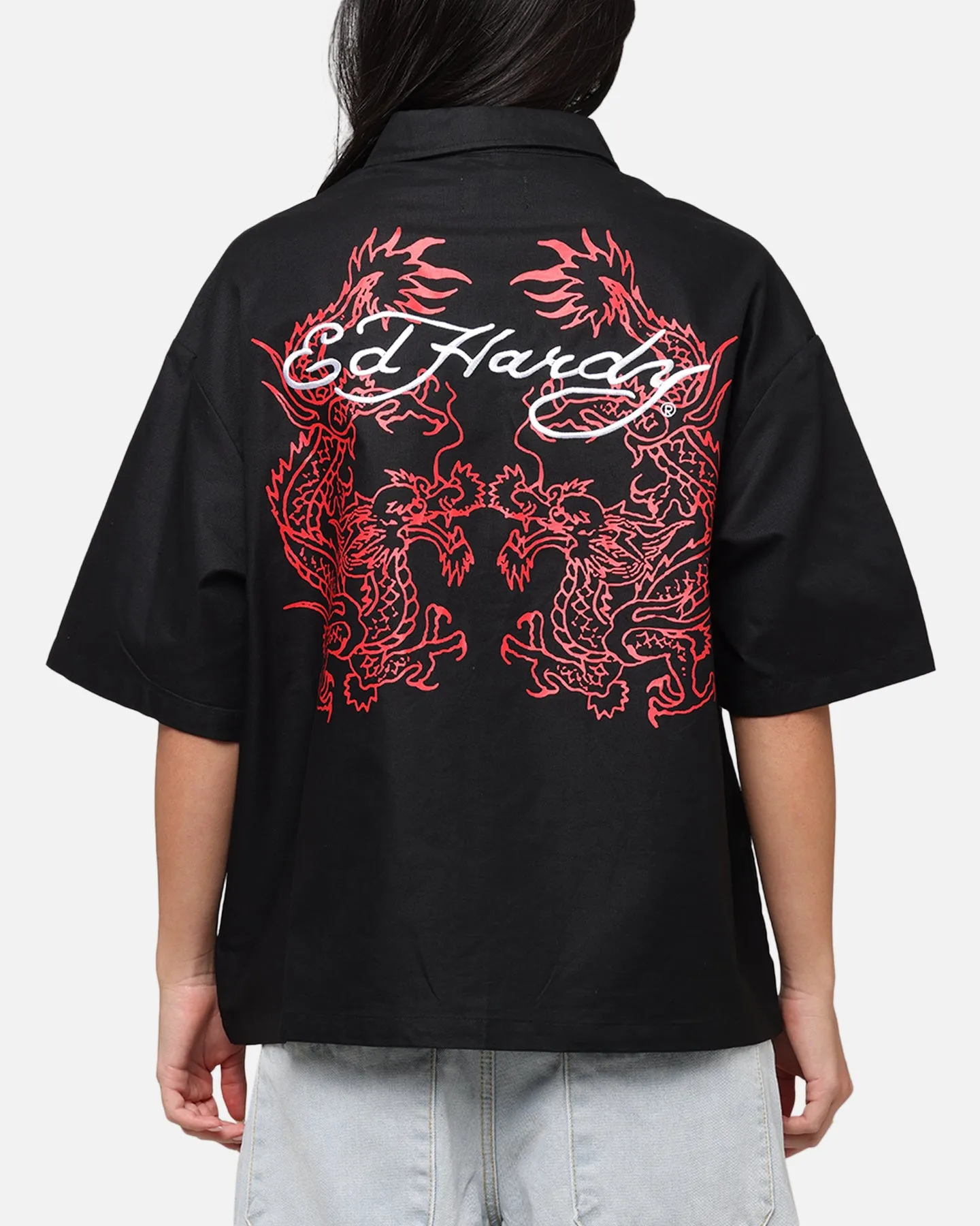 Ed Hardy	Clothing Ed Hardy Dragon Zip Shirt Black