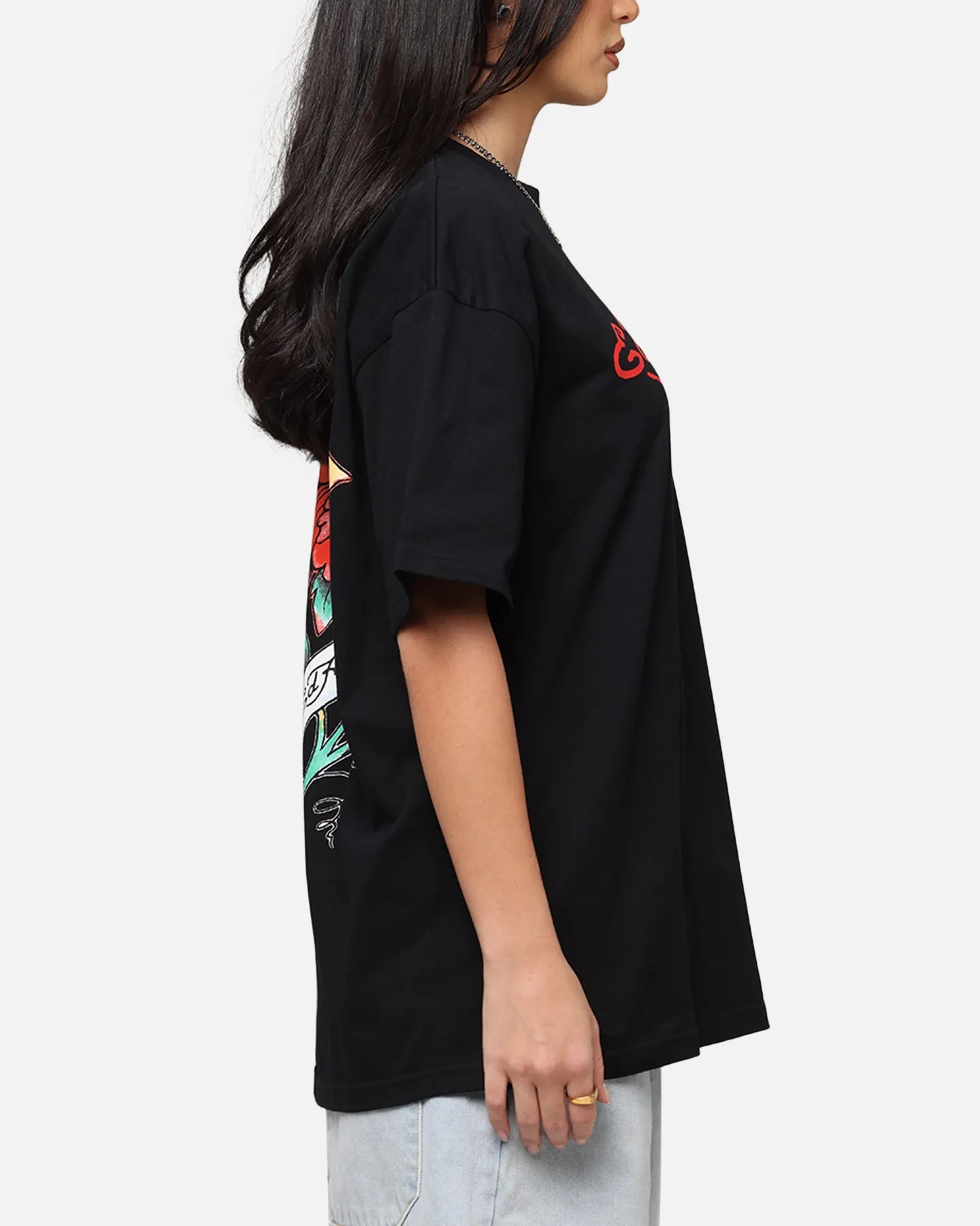 Ed Hardy	Clothing Ed Hardy Flourish Script T-Shirt Black