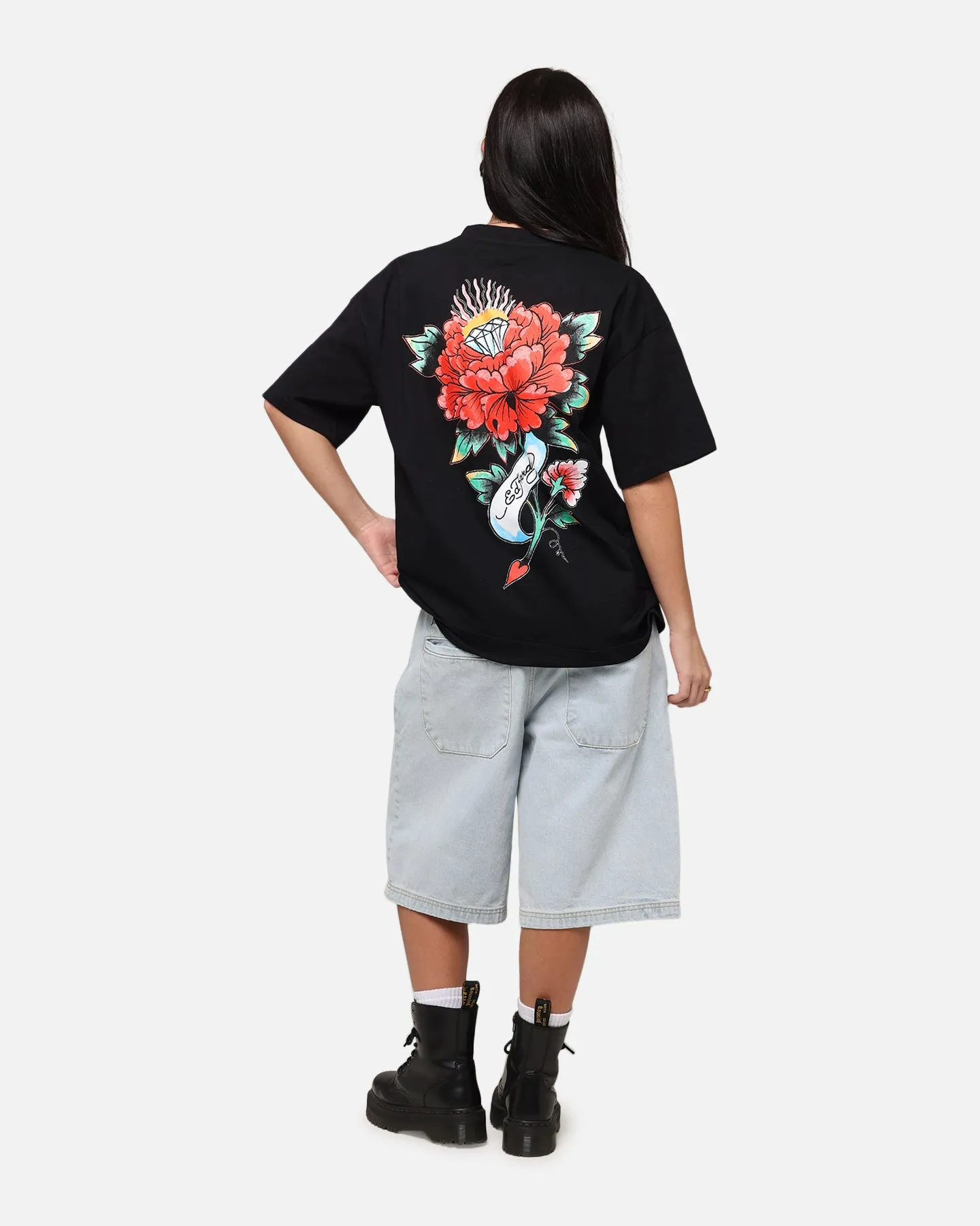Ed Hardy	Clothing Ed Hardy Flourish Script T-Shirt Black