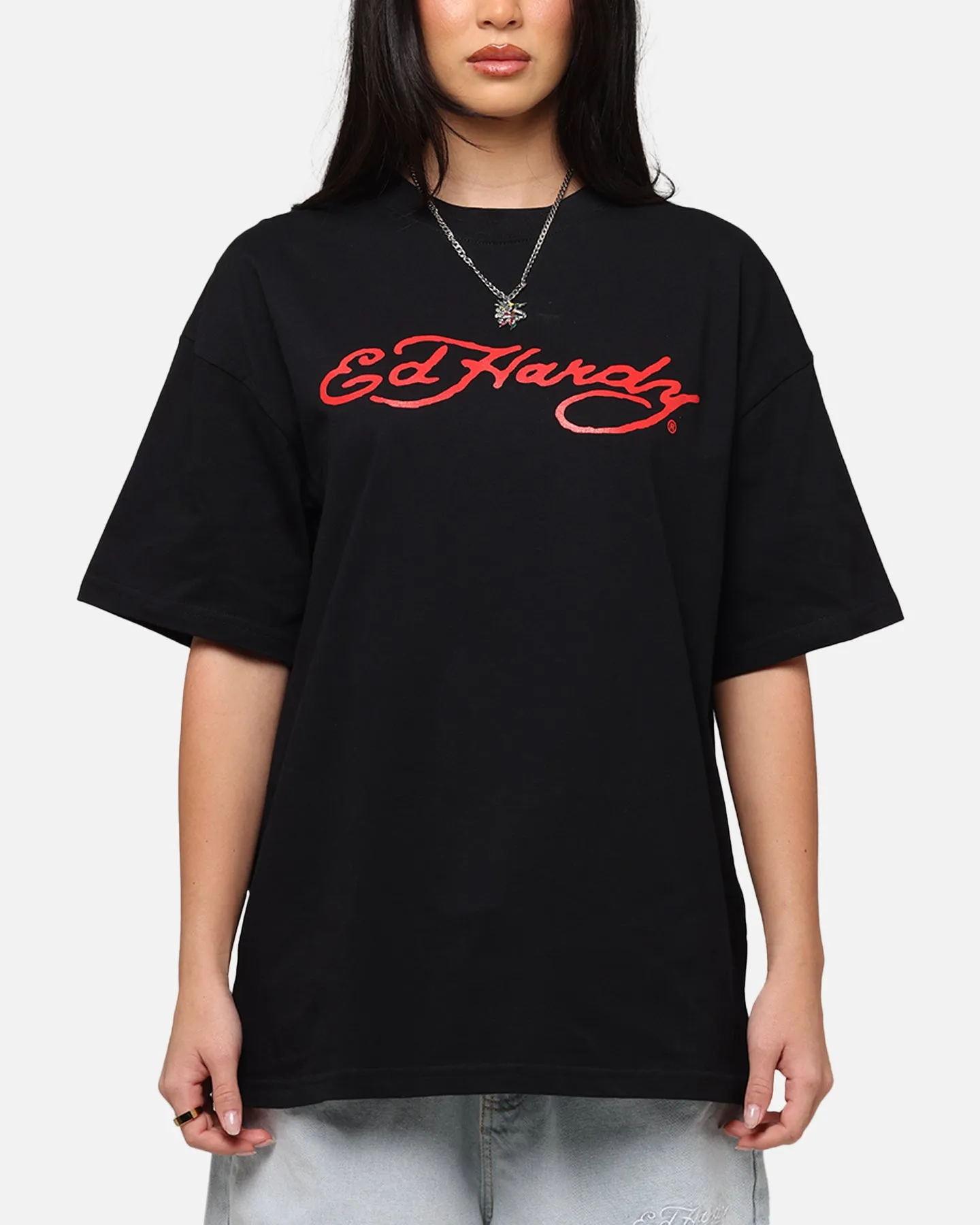 Ed Hardy	Clothing Ed Hardy Flourish Script T-Shirt Black