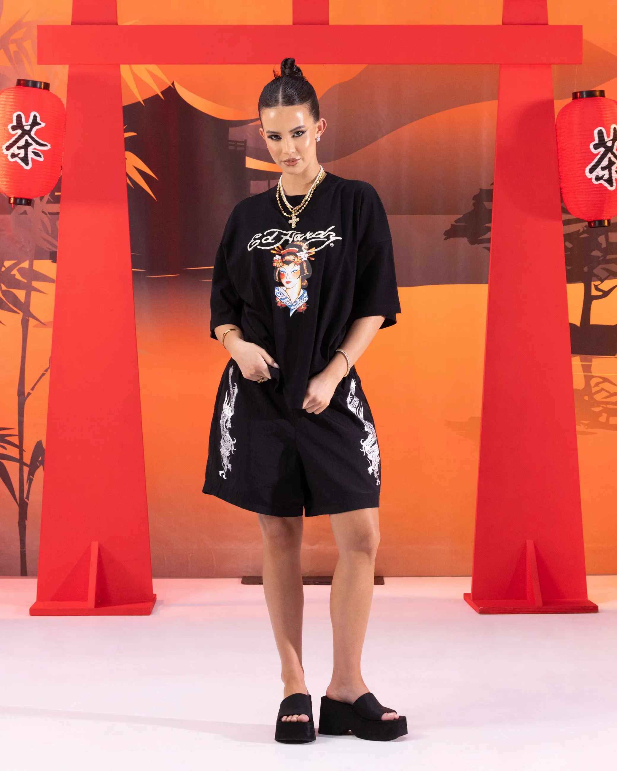 Ed Hardy	Clothing Ed Hardy Geisha T-Shirt Black