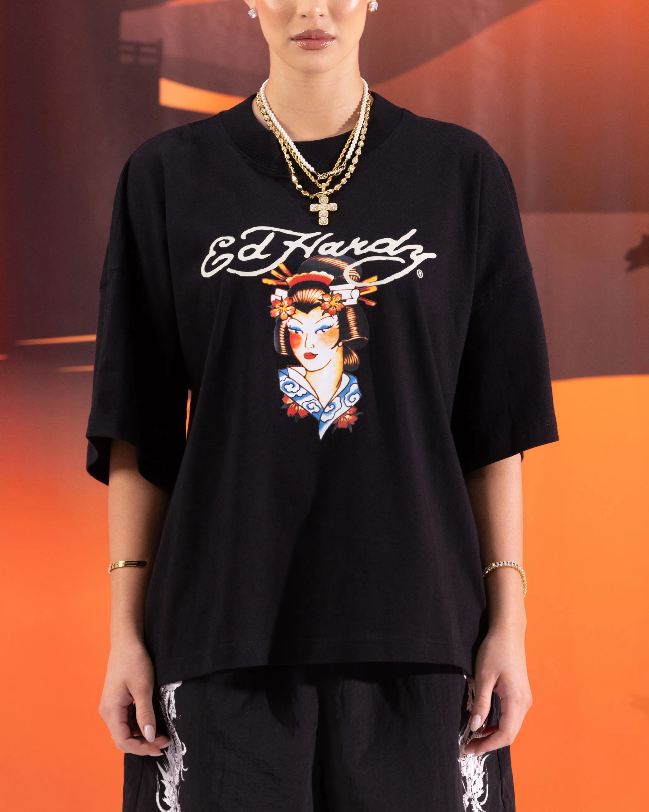 Ed Hardy	Clothing Ed Hardy Geisha T-Shirt Black