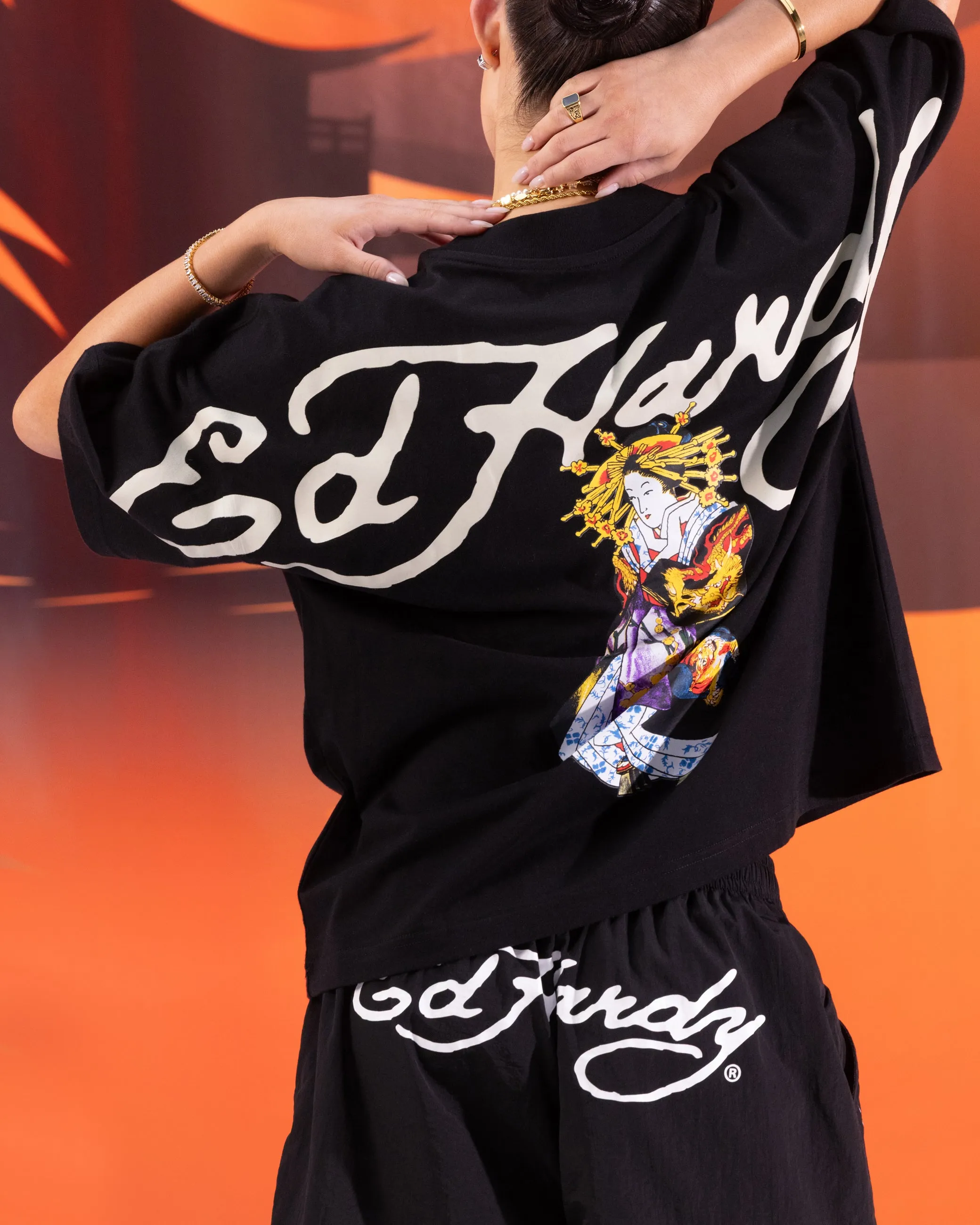Ed Hardy	Clothing Ed Hardy Geisha T-Shirt Black