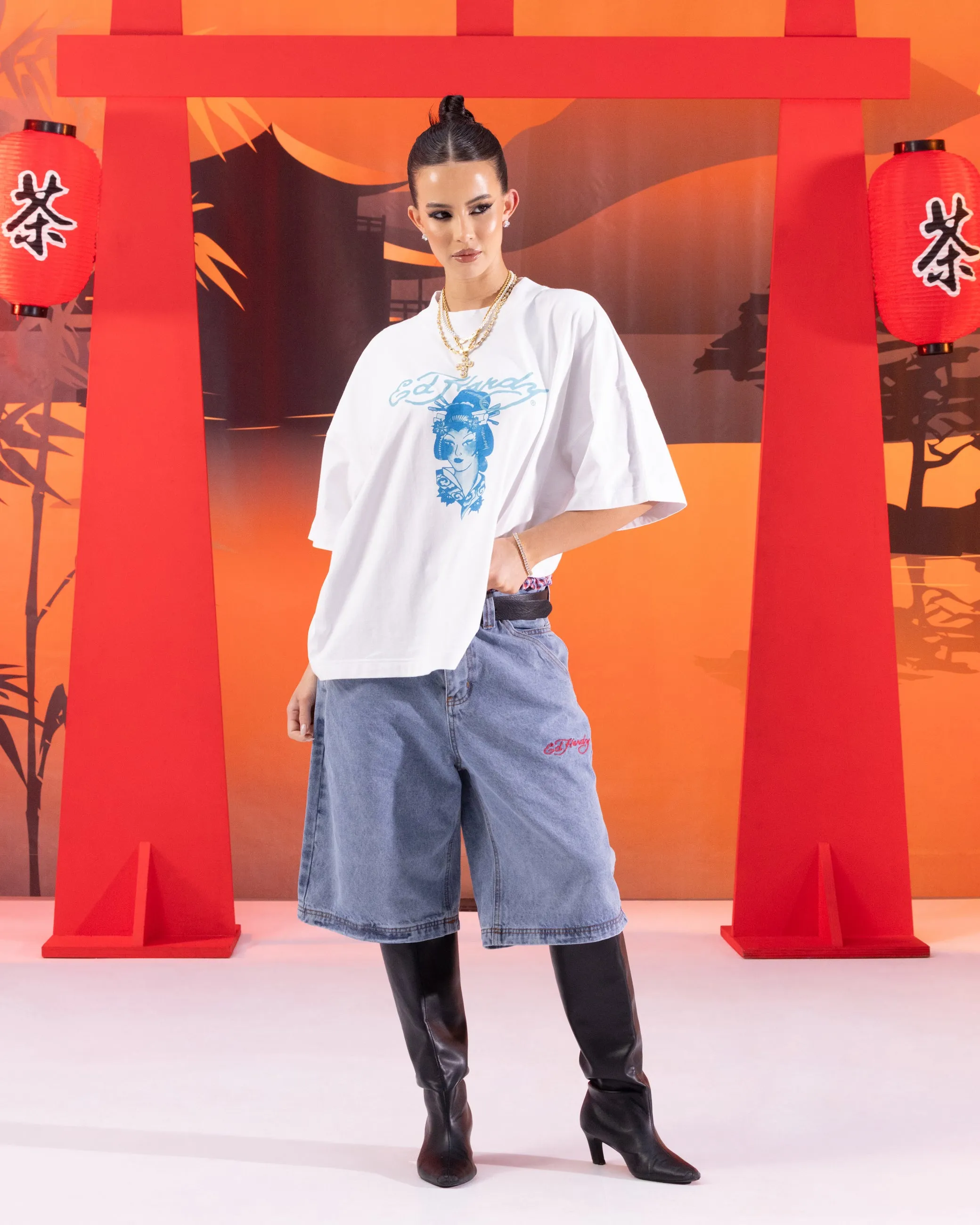 Ed Hardy	Clothing Ed Hardy Geisha T-Shirt Off White