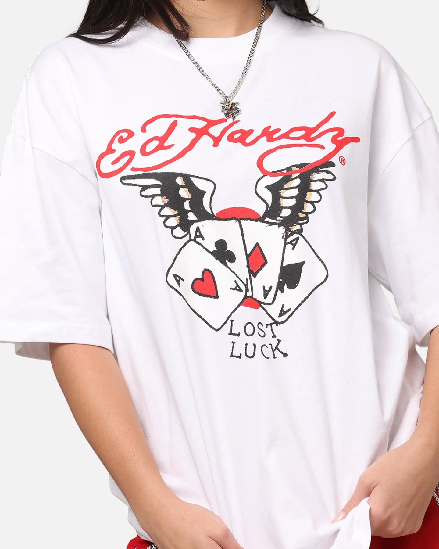 Ed Hardy	Clothing Ed Hardy Lost Luck T-Shirt White