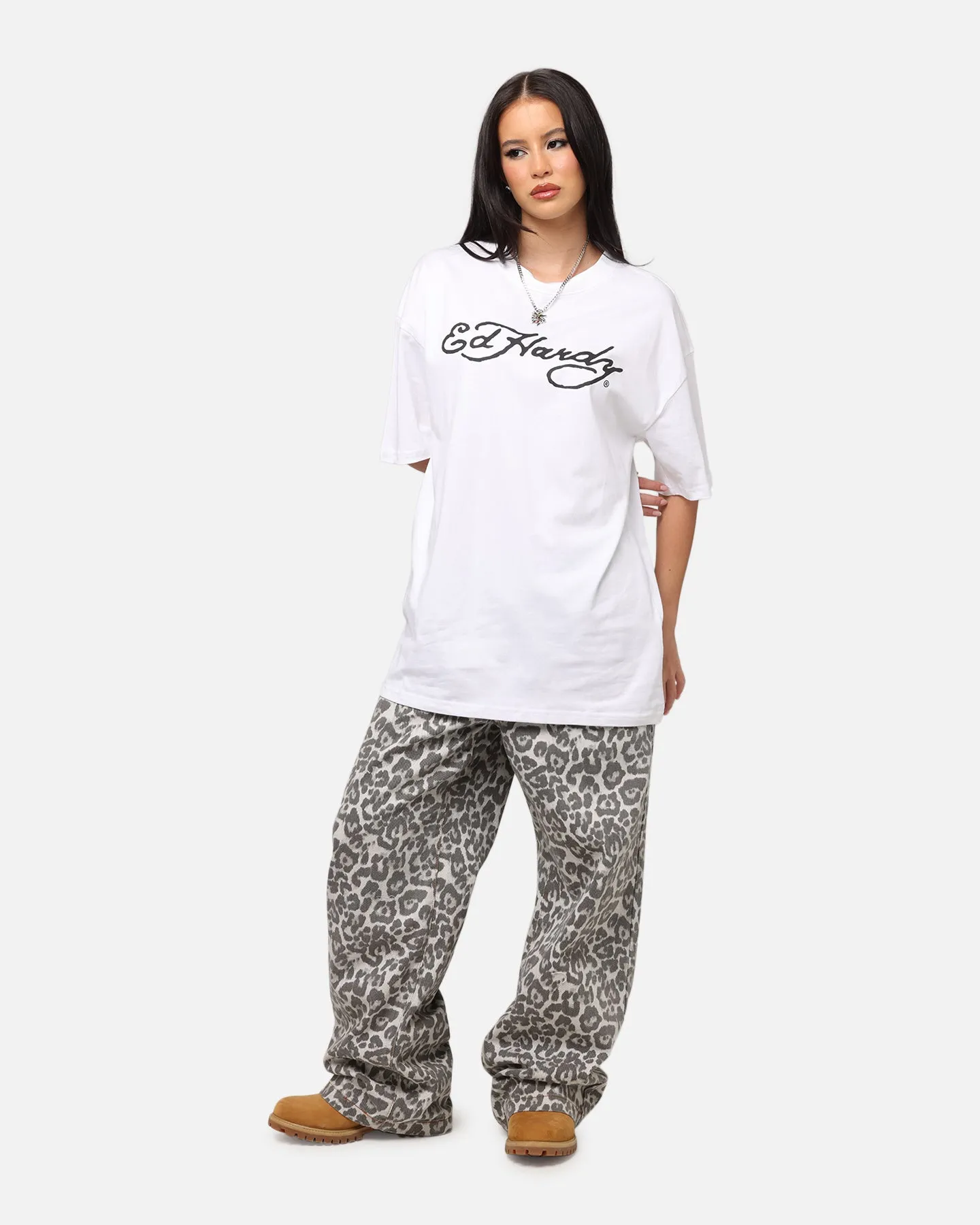 Ed Hardy	Clothing Ed Hardy Tiger Stamp T-Shirt White