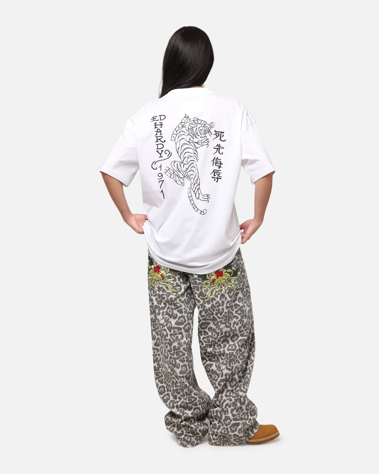 Ed Hardy	Clothing Ed Hardy Tiger Stamp T-Shirt White