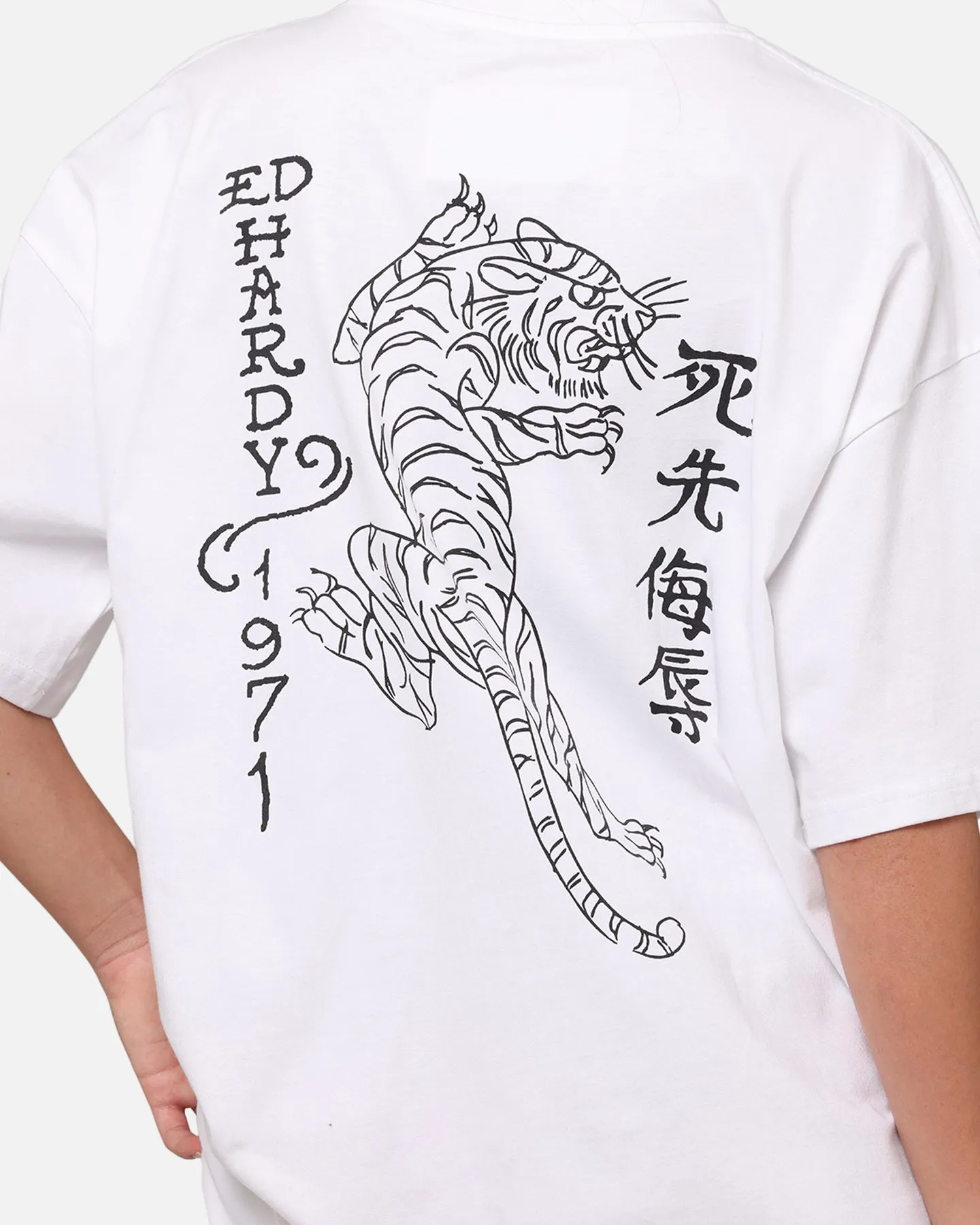 Ed Hardy	Clothing Ed Hardy Tiger Stamp T-Shirt White
